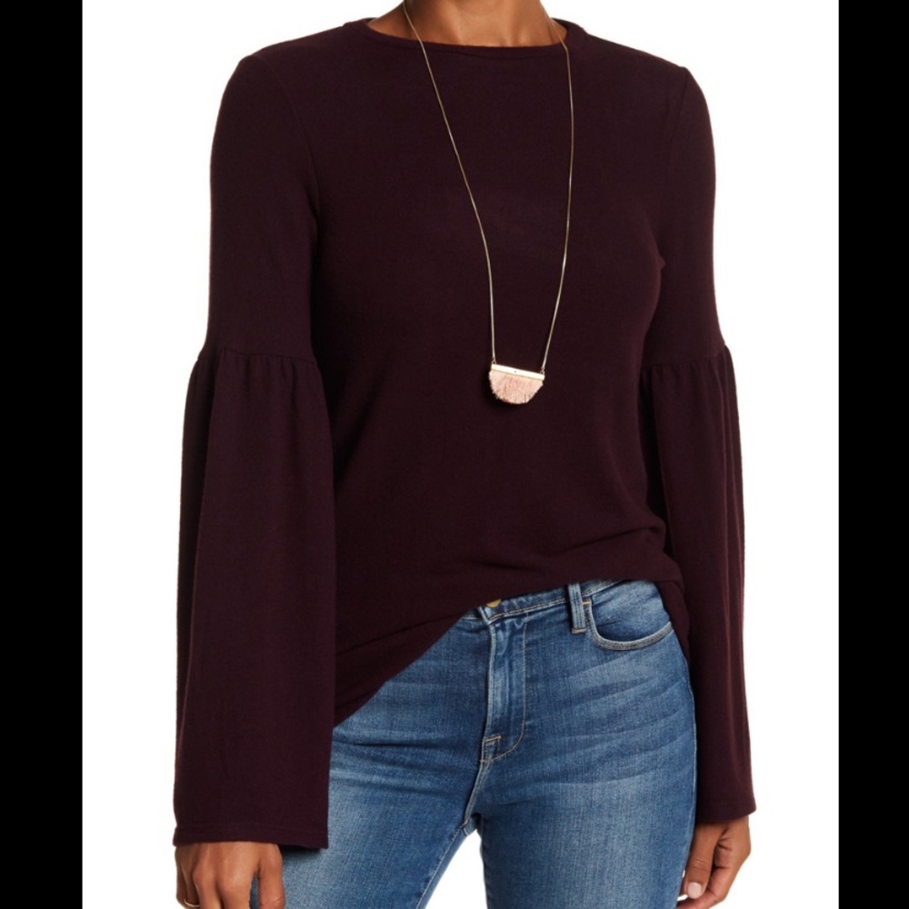 H by Bordeaux long sleeve bell sweater